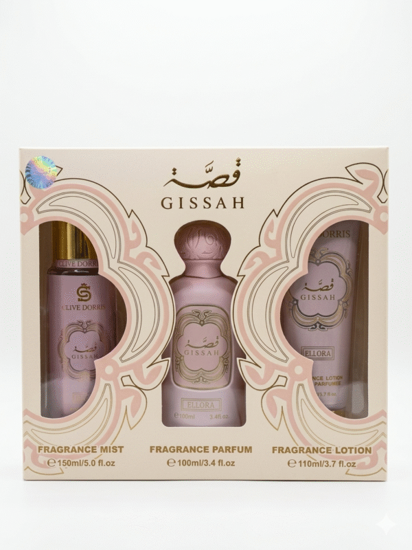 Coffret Parfum Gissah Ellora – Parfum, Brume Parfumée & Lotion Corps